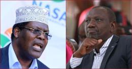 Collaged photos of Lawyer Miguna Migun and President William Ruto.